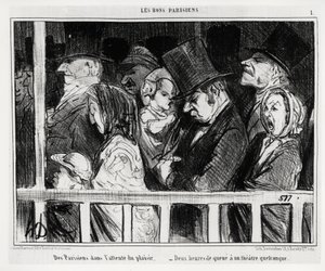 Buoni parigini: parigini in attesa di divertimento, due ore di coda per qualche tipo di teatro (illustrazione di Honoré Daumier, pubblicata in Charivari, 5 marzo) da Honoré Daumier