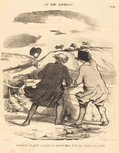 Inconveniente di lasciare...un convoglio ferroviario... da Honoré Daumier