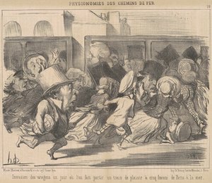 Invasione dei vagoni un giorno di partenza da Honoré Daumier