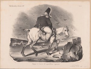 Caricatura di Luigi Filippo I, re di Francia a cavallo tra i cadaveri da Honoré Daumier