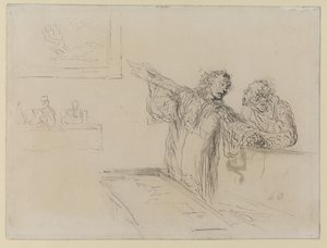 La Défense, c.1865 da Honoré Daumier