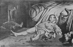 La Rue Transnonian, 1834 da Honoré Daumier
