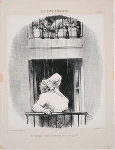 I Buoni Borghesi- Un vicino che si lamenta di essere annaffiato da Honoré Daumier