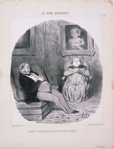 Les Bons Bourgeois: come si conclude una conversazione coniugale da Honoré Daumier