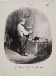 I Papà- La prima lezione di nuoto da Honoré Daumier