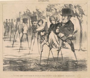 I parigini avendo trovato il modo di circolare da Honoré Daumier