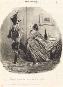 Infelice! vuoi quindi uccidere il padre dei tuoi figli? da Honoré Daumier