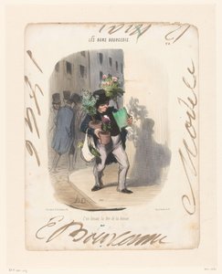 Uomo porta piante per sua moglie da Honoré Daumier