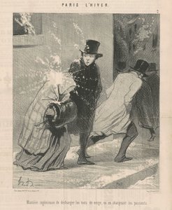 Modo ingegnoso di scaricare i tetti ... da Honoré Daumier