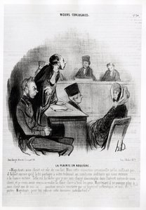 Matrimonio: Denuncia di adulterio. Illustrazione di Honore Daumier (1808-1879), pubblicata nelle notizie in "Charivari", datata 20 novembre 1840. da Honoré Daumier