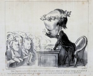 Memorie del Congresso della Pace: Victor Hugo (No. 1 della Serie) - di Daumier, in "Charivari" del 06/09/1849 da Honoré Daumier