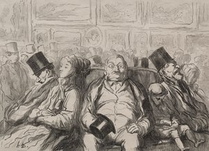 Momento di riposo nel Salon Carré da Honoré Daumier