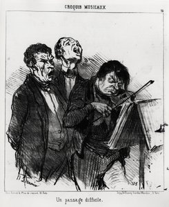 Schizzi musicali: un passaggio difficile (illustrazione di Honoré Daumier, pubblicata in Charivari, 5 marzo 1852) da Honoré Daumier