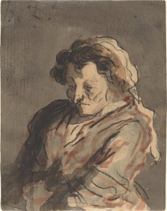 Vecchia donna seduta da Honoré Daumier