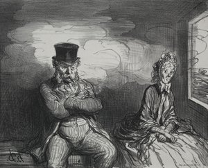 Sul treno: Un piacevole compagno, 1862 da Honoré Daumier