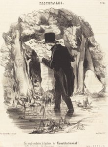 Dove può condurre la lettura del Constitutionnel! da Honoré Daumier