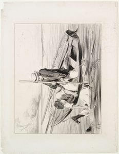 Barcaioli parigini, tavola 14: Uomo in mare, 1843 da Honoré Daumier