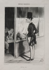 Emozioni parigine, tavola 3: Ho tre soldi! da Honoré Daumier