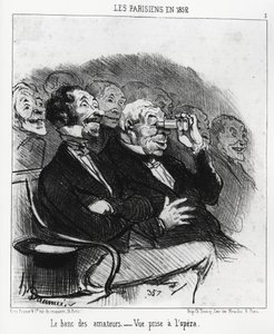 Parigini nel 1852: la panchina degli amatori, vista presa all