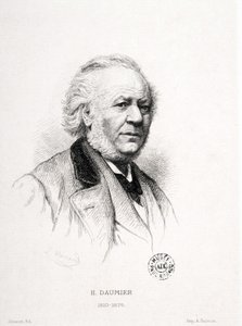 Ritratto di Honore Daumier (1808-1879), incisore, pittore e scultore francese. Incisione di Massard. Dim: 15x11,5cm. Museo Arbaud. da Honoré Daumier