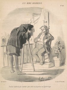 Posizione ritenuta la più comoda per un ritratto al dagherrotipo da Honoré Daumier