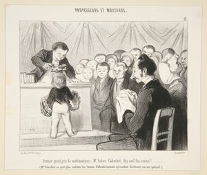 Primo grande premio di matematica, Sig. Isidore Cabuchet?. #12 di Professeurs et Moutards da Honoré Daumier
