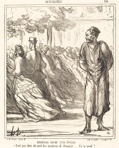 Riflessione intima di un droghiere da Honoré Daumier