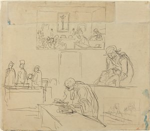 Scena del Tribunale (Il Verdettto) da Honoré Daumier