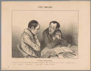 Scrittore consiglia a un collega di sbarazzarsi della moglie (Auteurs dramatiques, Parijse types, Types Parisiens)