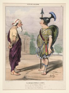 Telemaco reso alla virtù. Il suo cuore, che troppo a lungo Eucharis occupò da Honoré Daumier