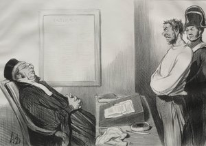 Gli Uomini della Giustizia, tavola 15: Avevi fame...Questo non è un Motivo..., 1845 da Honoré Daumier
