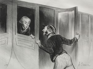 Le ferrovie, tavola 11: Il pericolo di dormire durante un viaggio, 1843 da Honoré Daumier