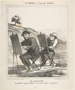 I pittori di paesaggi, il primo copia la natura, il secondo copia il primo, da..., 12 maggio 1865