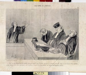 Il popolo della giustizia. Cartone animato di Honore Daumier (1808-1879), dal giornale 