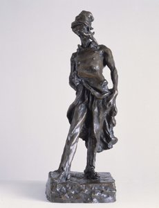 Il ratapoil, un vignettista politico che rappresenta il becchino della Repubblica. Scultura in bronzo con sabbia di Honore Daumier (1808-1879)