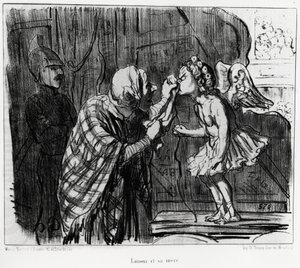 Schizzo teatrale: amore e madre (illustrazione di Honoré Daumier, pubblicata in Charivari, 19 dicembre 1853) da Honoré Daumier