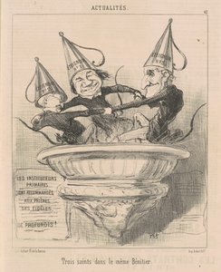 Tre santi nello stesso fonte battesimale da Honoré Daumier