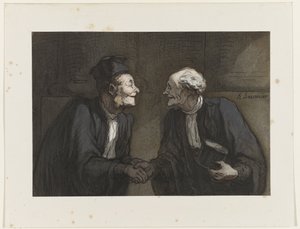 Due avvocati si stringono la mano da Honoré Daumier