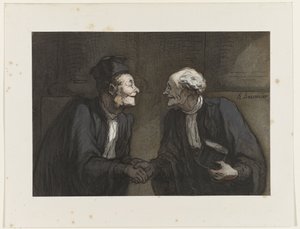 Due avvocati si stringono la mano da Honoré Daumier
