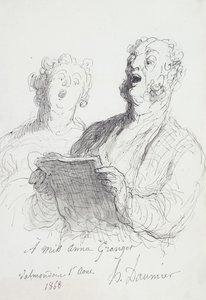 Due cantanti, 1868 da Honoré Daumier