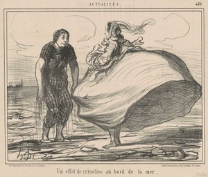 Un effetto di crinolina al bordo del mare da Honoré Daumier