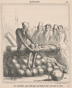 Un inventore che teme che il suo fondo non gli resti... da Honoré Daumier
