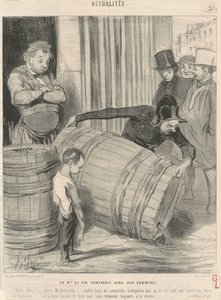 Un commerciante di vino contrariato nel suo commercio da Honoré Daumier