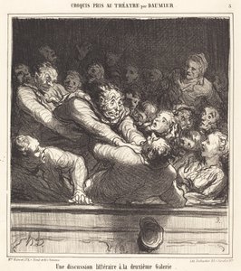 Una Discussione Letteraria alla Seconda Galleria da Honoré Daumier