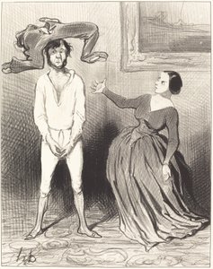 Una Donna come Me... Rimettere un Bottone?... da Honoré Daumier