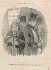 Una lotteria filantropica da Honoré Daumier