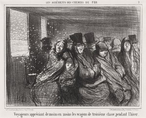 Viaggiatori che apprezzano sempre meno i vagoni di terza classe... da Honoré Daumier
