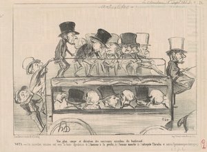 Vista... e elevazione degli... omnibus del boulevard... da Honoré Daumier