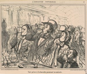 Vista presa alla buvette durante la canicola da Honoré Daumier