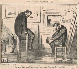Vista presa in un atelier... da Honoré Daumier
